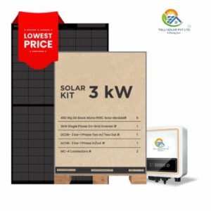 Talli Solar-3 Kw On Grid 400Wp All Black Mono PERC Non DCR Solar Combo (5 Component)